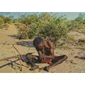 Australian Aborigine Making A Fire Postcard