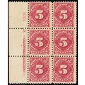 J55, Mint - Stamps NH - 5¢ Plate Block of Six S...