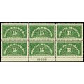 QE1a, Mint VF NH 15¢ Plate Block of Six SCV $47...