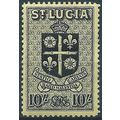 St Lucia 1938 SG138 10/- Black/Yellow Mounted M...