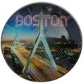 Boston Massachusetts Round Glass Fridge Magnet