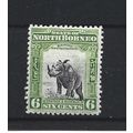 NorthBorneo.SG282 6c Sumatran Rhinoceros.Mounte...