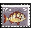 SOUTH AFRICA 1974 Zebra Fish 7c Sc#414 USED @C275