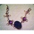 Bracelet Sodalite oval with light amethyst NEW