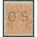 Australia 1930 KGV 5d orange-brown Official per...