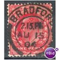GB stamps 1902-10 KEV11 - 1d SG219 Bradford 10
