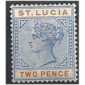 St Lucia 1898 SG45 2d Ultramarine & Orange Moun...