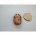 VNTG AMCO 14K GOLD FILLED FANCY EDGE CAMEO BROOCH