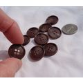 AAA 9 Dark Brown Buttons 20mm 3/4 Inch 4 Hole R...