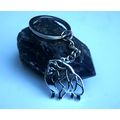 POMERANIAN METAL KEY RING WITH KEY CHAIN & VELV...