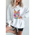 White Floral Rabbit with Glasses Graphic Corded...