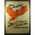 1950 Mobil Mobilgas Special Ad - Flying horsepower! Continually new Mobilgas
