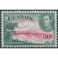 Ceylon 1938 30c carmine & green SG 393 unused