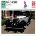 Collectors Club card. Classic Cars. Rolls Royce...