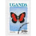UGANDA 1991 BUTTERFLIES LADIES MAID BLUE COUNTR...