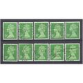 BULK STOCK.18p Bright Green x 10.Type Unchecked...