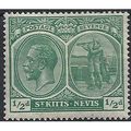 St Kitts Nevis 1920 SG24 1/2d Blue-Green Wmk Mu...