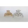 Gold or silver clear or AB crystal heart metal ...