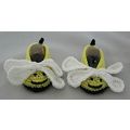 Hand Crocheted Bee Baby Slippers / Bootees - Ma...