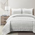 Full/Queen Scandinavian Chevron Grey White Reve...