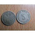 1900d 5 Pfennig Germany Empire Coin