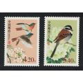 China Redstart Bunting Birds 2v 2002 MNH SG#468...