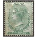 Malta 1885 SG20 1/2d Green Wmk Crown CA Perf 14...