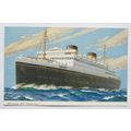 vintage postcard M.V. Britannic, Cunard