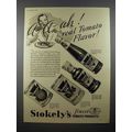 1936 Stokely's Catsup, Chili Sauce, Tomato Juice Ad