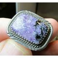 NATIVE AMERICAN PURPLE CHAROITE STERLING SILVER...