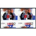 3263, MNH 22¢ Pair Die Cut And MASSIVE COLOR Sh...