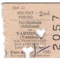 B.R.B. Edmondson Ticket - Nottingham Midland to...