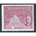 Seychelles 1952 SG162 18c Carmine-Lake Mounted ...