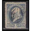 Used 206 1c Benjamin Franklin Barely Clears RA0348