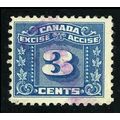 1934 Canada 3c Excise Tax Blue Van Dam FX 64 B ...