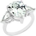 Cubic Zirconia Pear Triplet Ring
