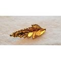 Small Gold Tone Leaf Brooch