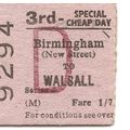 B.T.C. Edmondson Ticket - Birmingham New Street...