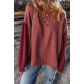 Mineral Red Two Tone Patchwork Drop Shoulder Pu...