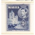 MALTA 1943 SG 223a 3d BLUE M / MINT #3