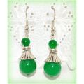 Sale Tibetan Tribe Green Jade Silver Plated Hoo...