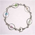 Bracelet #scl silver metal swarovski crystal li...