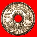 HOLE: FRANCE ★ 5 CENTIMES 1931 MINT LUSTER! LOW...