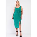 Plus Sleeveless Asymmetrical Shoulder Front Sli...