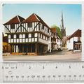 c1980s postcard The Guild Hall & Thaxted Church...