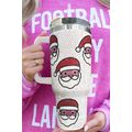 White Christmas Santa Claus Diamond Thermos Cup...