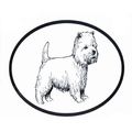 Dog Breed Oval Vinyl Car Decal Black & White St...