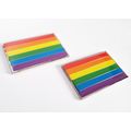 2x LGBTQ+ LGBT Gay Pride Rainbow Flag Chrome Me...