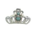 Hair claw clip turquoise blue stone textured si...