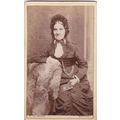 VICT. CDV. PHOTO - SEATED LADY/BONNET/HOLDING B...